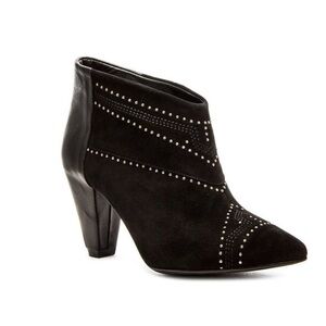 Anine Bing “Irmelin Studded Black Suede Leather Heeled Ankle Boots Booties”